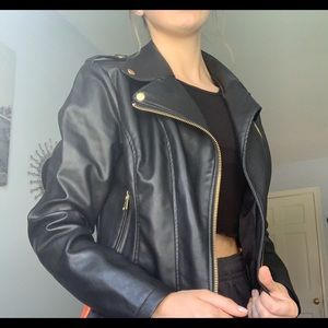 Black leather jacket